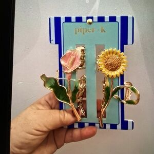 New Piper K Hair Claws- flowers/ pink calla lily and sunflower